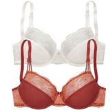 Nuance Bügel-BH (Packung, 2 Stück) mit schöner Stickereispitze, Dessous
