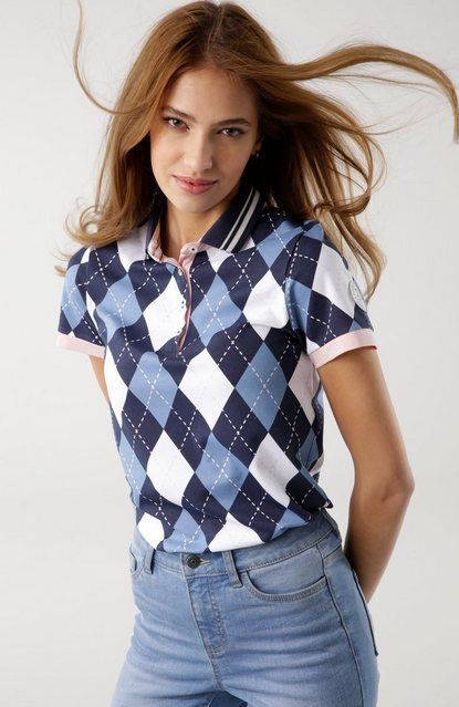 KangaROOS Poloshirt Kurzarm, figurbetonte Passform, Polokragen mit Knopfleiste