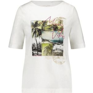 GERRY WEBER Shirtbluse Halbarmshirt mit Frontprint und Ziersteinchen