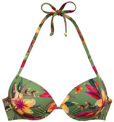 LASCANA Push-Up-Bikini-Top Malia, mit tropischem Print