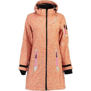 Geographical Norway Softshelljacke Damen Softshell Outdoor Wander Sport Jacke Lang in Unifarbe, mit abnehmbarer Kapuze, mit Stehkragen