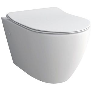 Alpenberger Tiefspül-WC - Wand WC Spülrandlos - Toilette mit WC Sitz mit Absenkautomatik, Wandhängend, Abgang Waagerecht, Klo mit Toilettendeckel D Form, Hänge WC - Moderne Kloschüssel mit Nano