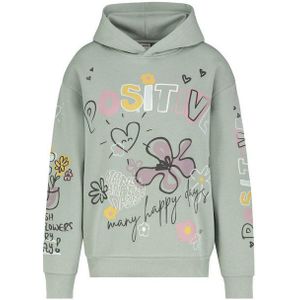 SUBLEVEL Kapuzenpullover mit auffälligem positivity Print, Kapuze und Kängu