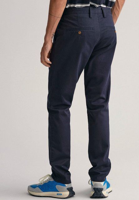 Gant Chinohose SLIM TWILL CHINOS mit gefütterten Seitentaschen