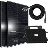 SUNNIVA Solaranlage Balkonkraftwerk 850W/800W, 800 W, Monokristallin, (Astro-Energy Micro- Wechselrichter und 5m Anschlusskabel, WIFI integriert, drosselbar & upgradebar auf 600W oder 800W, 2x 425W Solarmodule mit (850W Gesamtleistung), steckerfertige Solaranlage mit Solarkabel, genehmigungsfrei, Inverter), Photovoltaikanlage Balkon Mini-PV Anlage, Solarpanel, Solarmodul