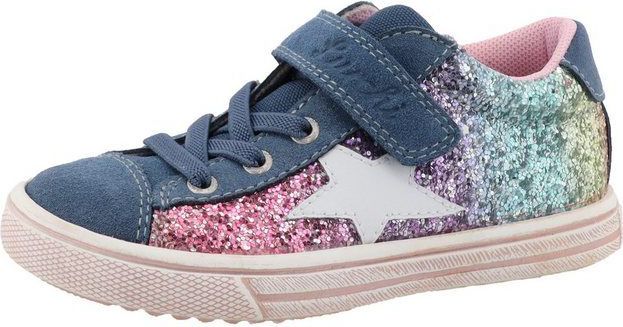 Lurchi Salita Sneaker, Schnürschuh mit bunten Glitzerbesatz, Größenschablone z. Download