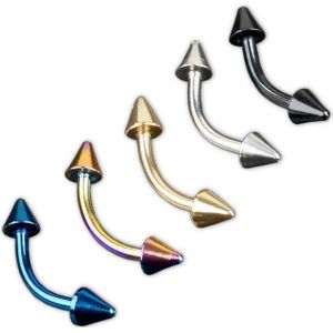 viva-adorno Augenbrauenpiercing-Set Piercing Banane mit Spikes Spitzen Chirurgenstahl (Set, 5-tlg., bunt gemischt), Augenbrauen Tragus Helix Lippe Nase Intim