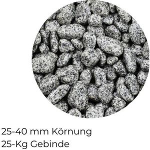 GarPet Dekokies Zierkies 25 kg Gletscherkies Granit Grau Aquarium Garten Kies Deko