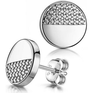 Materia Paar Ohrstecker Silber mit Zirkonia Steinen SO-452, 925 Sterling Silber