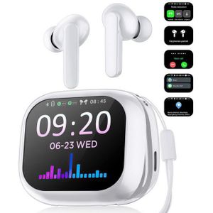 ibettertec Bluetooth Kopfhörer mit Touch Display Kopfhörer Kabellos In-Ear-Kopfhörer (Bluetooth 5.4,HiFi Stereo Rauschunterdrückungsfunktion, 7 Soundeffekte zur Auswahl,Aktive Rauschunterdrückung( ANC+ENC)