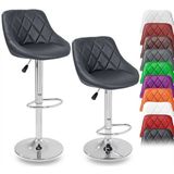 TRESKO Barhocker, 2er Set Barhocker mit Lehne - Barstuhl höhenverstellbar - Barstühle