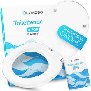 Comodo WC-Sitz Toilettendeckel mit Absenkautomatik und Quick Relaease, O-Form 45x37,5cm Bestlastbar bis 150kg