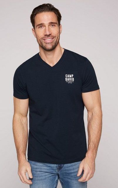 CAMP DAVID V-Shirt mit Elasthan-Anteil