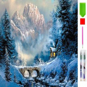 LaCute Malen nach Zahlen XL 5d Diamond Painting Winter Berg Malen nach Zahlen 50x65cm (Komplettset für 5D Diamond Painting inklusive Leinwand, Diamanten und Werkzeugen, Diamond Painting Set mit Zubehör für DIY-Kreativität und Entspannung), 50x65cm 5D Diamond Painting mit präziser Klebeschicht & Zubehör