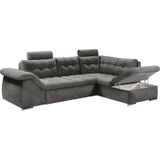 ED EXCITING DESIGN Ecksofa Oman L-Form, mit Bettfunktion, Bettkasten, Armteilverstellung, Kopfstützen