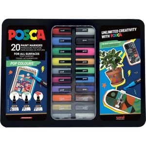 POSCA Marker Uni-Ball 186831 POSCA Marker 20 Acrylstifte Pop Colours Spitze PWE5M
