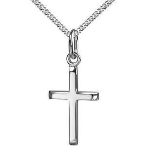 JEVELION Kreuzkette Kreuzanhänger 925 Silberkreuz - Made in Germany (Silberanhänger, für Damen und Kinder), Mit Silberkette 925 - Länge wählbar 36 - 70 cm oder ohne Kette.