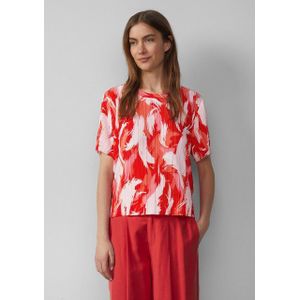s.Oliver Kurzarmshirt Plissiertes T-Shirt mit Rundhalsausschnitt
