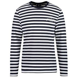 19V69 ITALIA Langarmshirt ORNELLO mit maritimem Streifenmuster und rundem Ausschnitt, klassischer Look