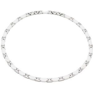 ELLAWIL Collier Klassisches Basic Collier aus Keramik und Edelstahl Weiß/Silber (Kettenlänge 49 cm), inklusive Geschenkschachtel