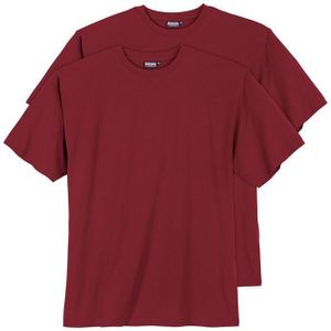 ADAMO Rundhalsshirt 2er Pack T-Shirts rot Übergröße Adamo Fashion