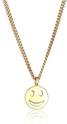 Elli Kette mit Anhänger mit Happy Smiling Face 925 Silber, Smiling Face