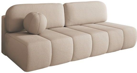 MOEBLO Sofa Fluffy aus Bouclé, Bequemes Sofa mit Schlaffunktion, Stilvollem Bouclé-Bezug, Sofa mit Schlaffunktion und Stauraum, Couch Polstermöbel Sitzmöbel Wohnzimmermöbel 3-Sitzer-Sofa Stoffsofa, mit Relaxfunktion (BxHxT):210x88x104 cm