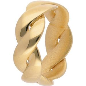 trendor Silberring mit Zopfmuster Gold auf Silber 925