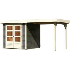 Karibu Gartenhaus Arnis, BxT: 242x238 cm, (Set), mit Anbaudach 2,40 m Breite