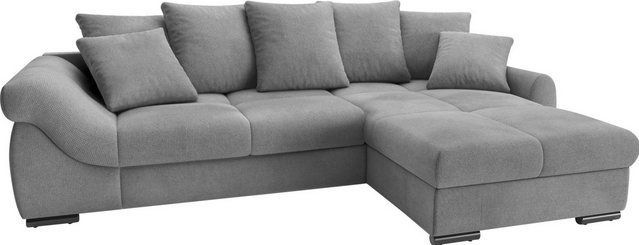 Mr. Couch Ecksofa Livorno DuraFlex L-Form, inkl. Hochschläfer-Bettauszug, XL-Bettkasten weiß beschichtet