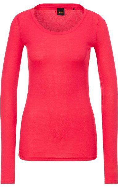 BOSS ORANGE Langarmshirt C_Elayer mit tiefem Ausschnitt