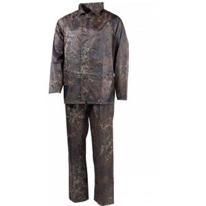MFH Regenmantel Regenanzug, Polyester, flecktarn - XL mit Kapuze