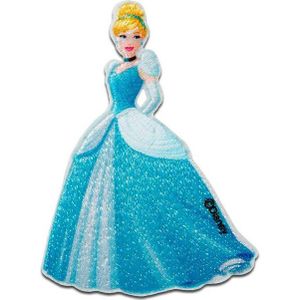 Disney Aufnäher Bügelbild, Aufbügler, Applikationen, Patches, Flicken, zum aufbügeln, Polyester, Cinderella Aschenputtel Prinzessin - Größe: 8,3 x 6 cm