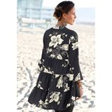 LASCANA Blusenkleid in weiter Form mit Volants und Blumenprint, Tunikakleid, Strandkleid
