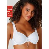 petite fleur Dekolleté-BH (Packung, 2 Stück) mit Bügel und schönen Raffungen im Cup, Dessous