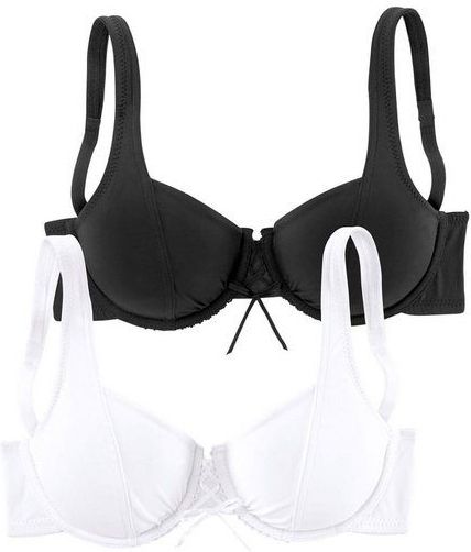 petite fleur Dekolleté-BH (Packung, 2 Stück) mit Bügel und schönen Raffungen im Cup, Dessous