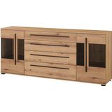INOSIGN Sideboard Cantara, moderner Schrank, Kommode in Eiche Evoke oder weiß, schwarze Stangengriffe, ausreichend Stauraum, vielseitig einsetzbar