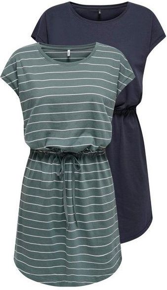 ONLY Shirtkleid ONLMAY LIFE S/S DRESS 2 PACK CS JRS (2er-Pack) flexibel taillierbar für individuelle Passform