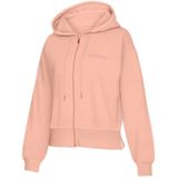 LASCANA Kapuzensweatjacke mit kupferfarbenen Reißverschluss und Logostickerei, Loungewear