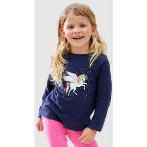 KIDSWORLD Langarmshirt mit süßem Einhorn Druck langärmlig, hüftlange Passform, stylischer Druck