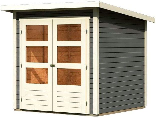 Karibu Gartenhaus Stockach 2, BxT: 212x210 cm, (Set), anthrazit, naturbelassen oder terragrau