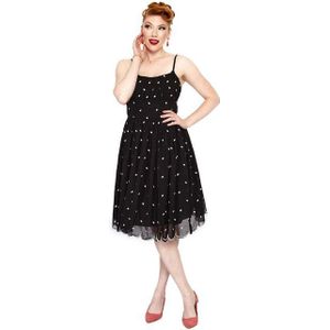 Voodoo Vixen A-Linien-Kleid Dotty 50's Polka Dot Flare Dress Vintage Chiffon Rockabilly Retro