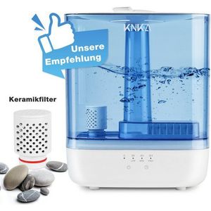 KNKA Luftbefeuchter Raumbefeuchter für trockene Wintermonate, 6,00 l Wassertank, 350ml/h Ultraschall-Luftbefeuchter für Große Räume