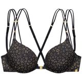 JETTE Push-up-BH mit sexy Bänder-Optik und praktischem Vorderverschluss, sexy Dessous