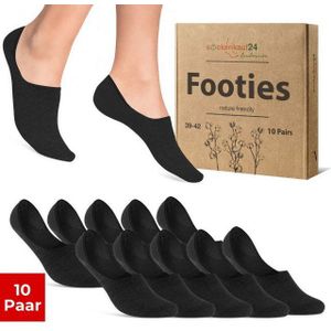 sockenkauf24 Füßlinge 10 Paar Füßlinge aus gekämmter Baumwolle Damen & Herren (Schwarz, 35-38) Sneaker Socken ohne drückende Naht (Exclusive Line) - 70103T WP