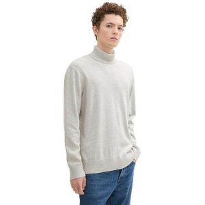 TOM TAILOR Denim Rollkragenpullover mit Logo Stickerei