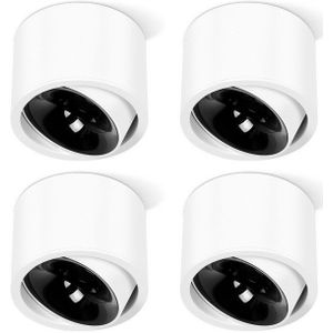 MULISOFT Deckenspot LED Aufbaustrahler Aufbauleuchte, Flach schwenkbar Deckenspots, Deckenstrahler LED 7W, Warmweiß 3000K, LED Aufbaustrahler,Aufbauleuchte aus Aluminium Downlight Rund-Weiß