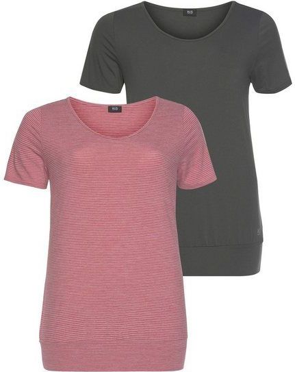 H.I.S T-Shirt (Spar-Set, 2er-Pack) Kurzarm, figurumspielende Passform, aus elastischem Single-Jersey