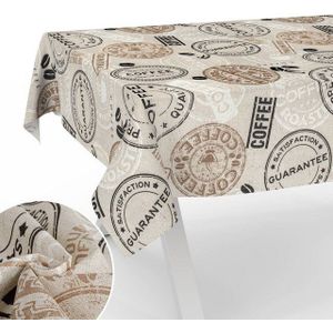 ANRO Tischdecke mit Tee und Kaffee aus Textil Tischtuch mit Beschichtung Tischwäsche (1-tlg), auch als Gartentischdecke - mit Schutzschicht