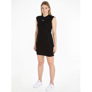 Tommy Jeans Jerseykleid TJW RUCHE SCRIPT BODYCON DRESS mit gefransten Ärmeln